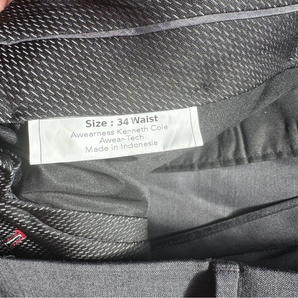 Kenneth Cole Awareness Gray Blazer Awear-Tech Slim Fit Suit Size 34 - Picture 12 of 12